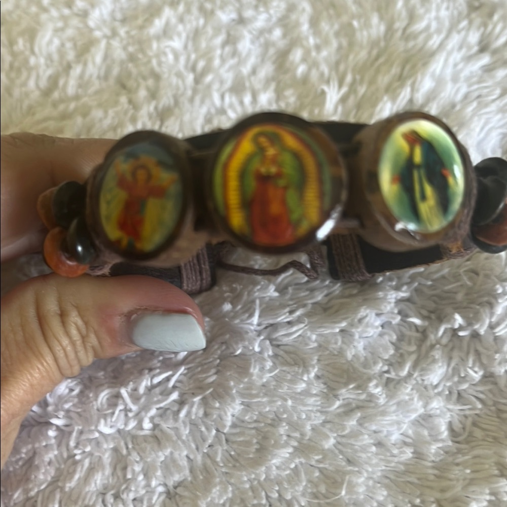 Brown Religious Icon Bracelet